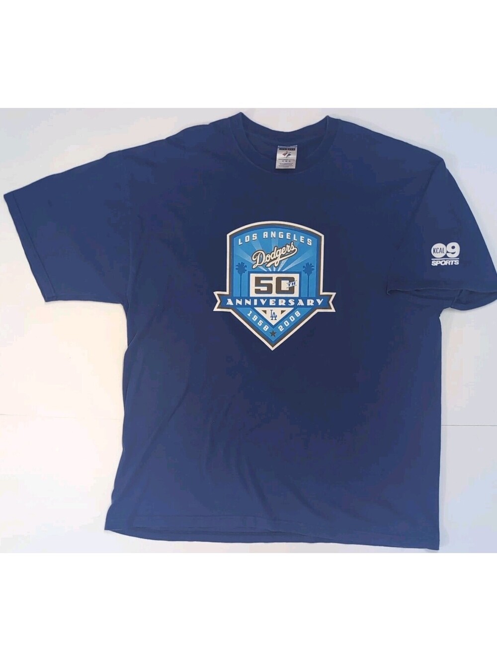 Dodgers 50th Anniversary SGA T-shirt XL Promo KCAL Double Sided Vintage Giveaway